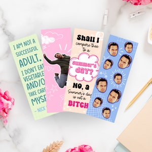 Nick Miller Bookmarks / new girl merch book accessories reader gift for her / booktok merch / bookish gift for reader / daughter in law gift