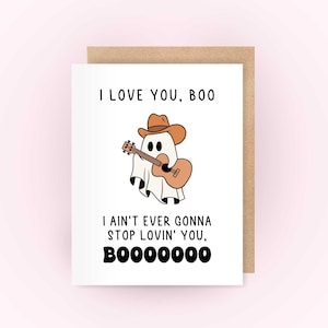 Cute Ghost Anniversary Card for her | happy birthday gift for him | first anniversary gift for girlfriend | card for husband wife