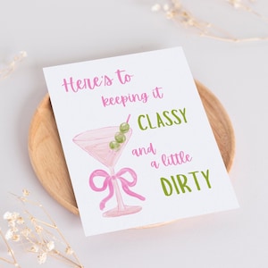 Dirty Martini Greeting Card for her / funny gift for friend / coquette card for birthday, graduation card , just because gift