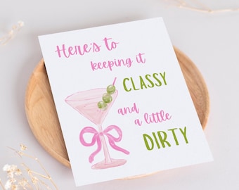Dirty Martini Greeting Card for her / funny gift for friend / coquette card for birthday, graduation card , just because gift