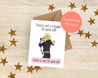 Funny 30th Birthday Card for her / funny birthday gift for her / custom age card getting older card for wife happy birthday gift for friend