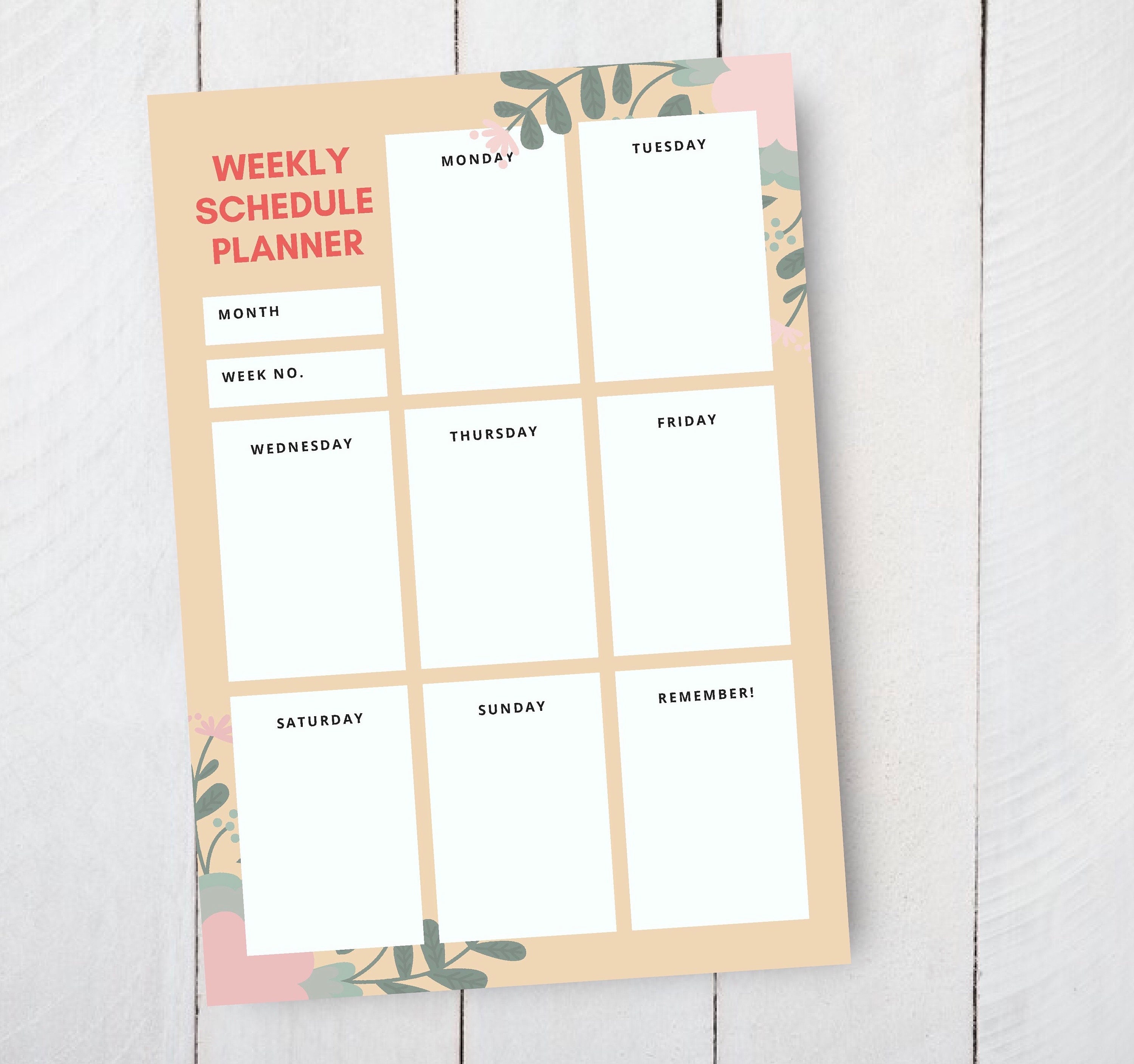 weekly planner printable minimalist weekly planner aesthetic etsy