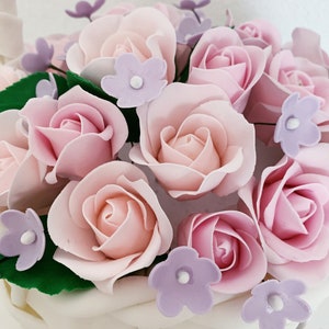 Sugar fondant roses - handmade - 10 pieces - cake decoration