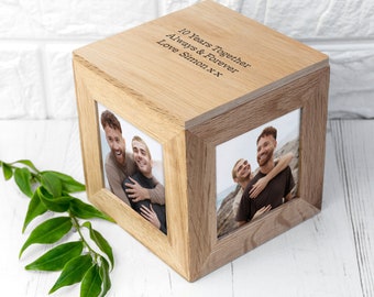 Personalised Solid Top Photo Cube Keepsake Box