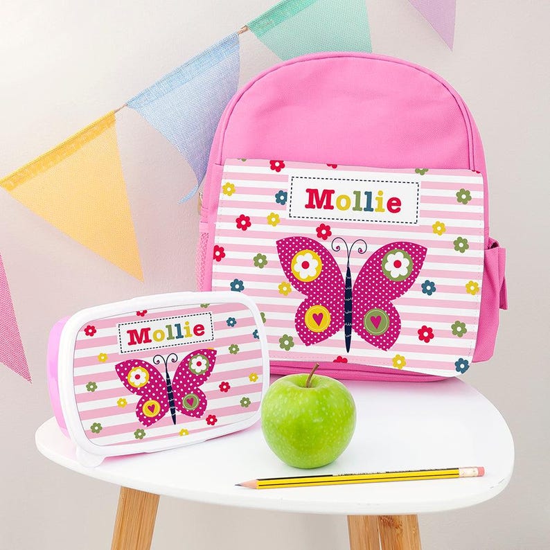 Personalised Kid's Butterfly School Set