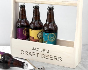 Personalised Wooden Bottle Caddy