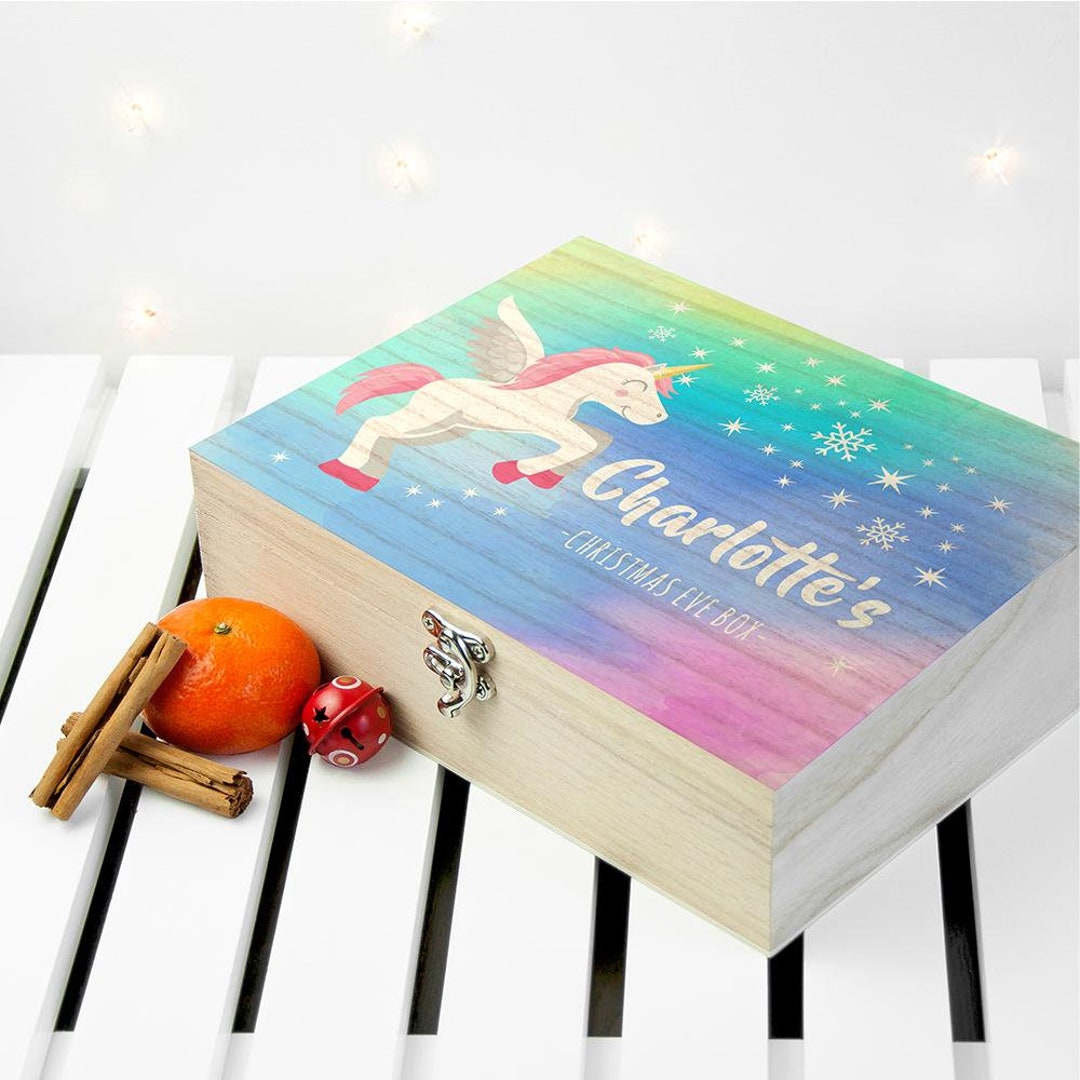 Personalised Colourful Baby Unicorn Christmas Eve Box Etsy