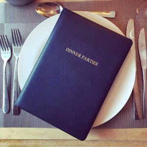 Personalised Luxury Leather Dinner Party Book