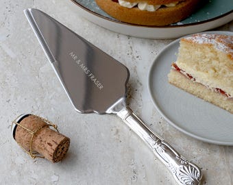 Personalised Silver Tone Cake Slice Server