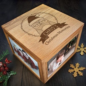 Boîte souvenir de Noël personnalisée pour enfants, hibou des bois