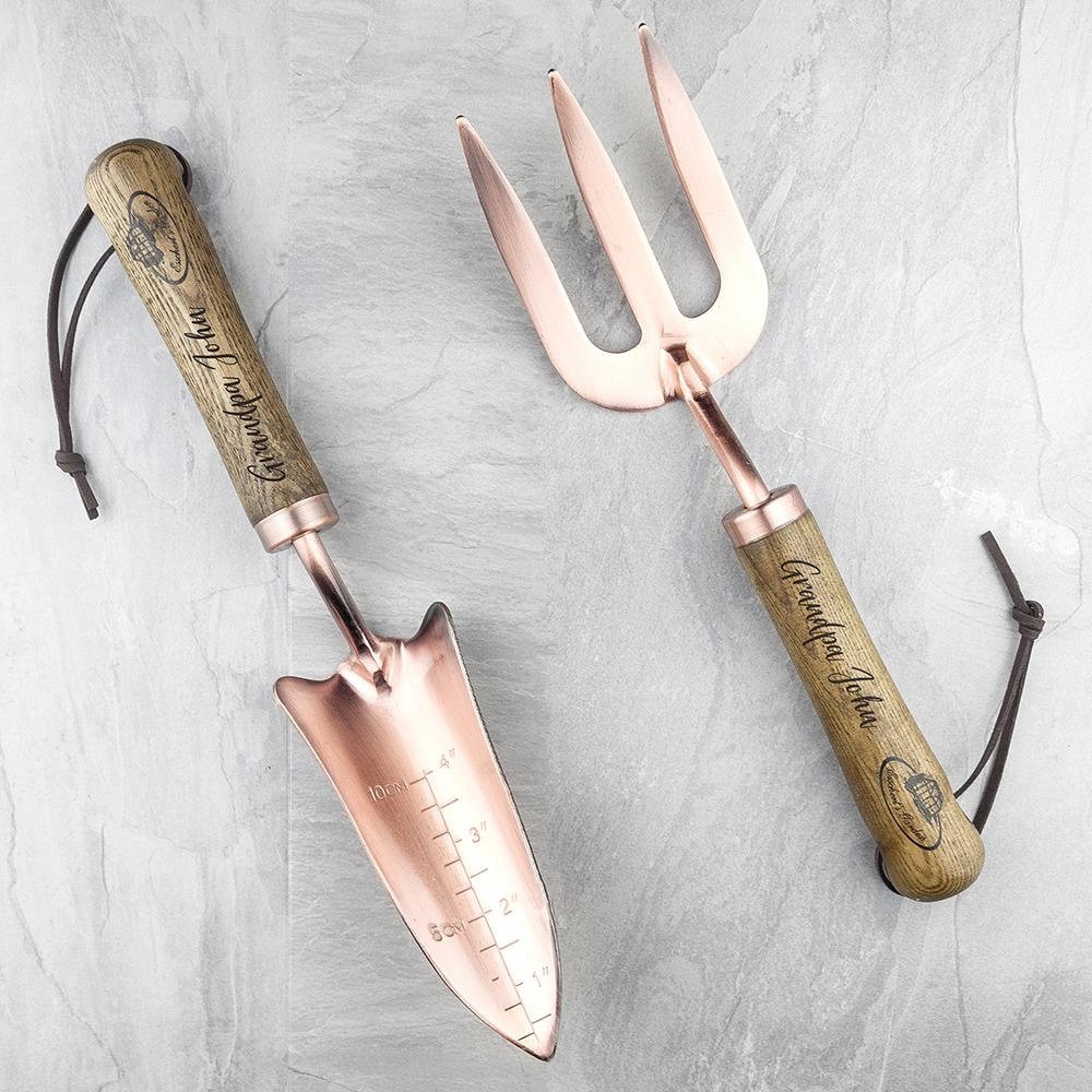 Personalised Luxe Copper Trowel and Fork Set Gardening Gifts Etsy UK