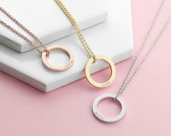 Personalised Family Ring Necklace