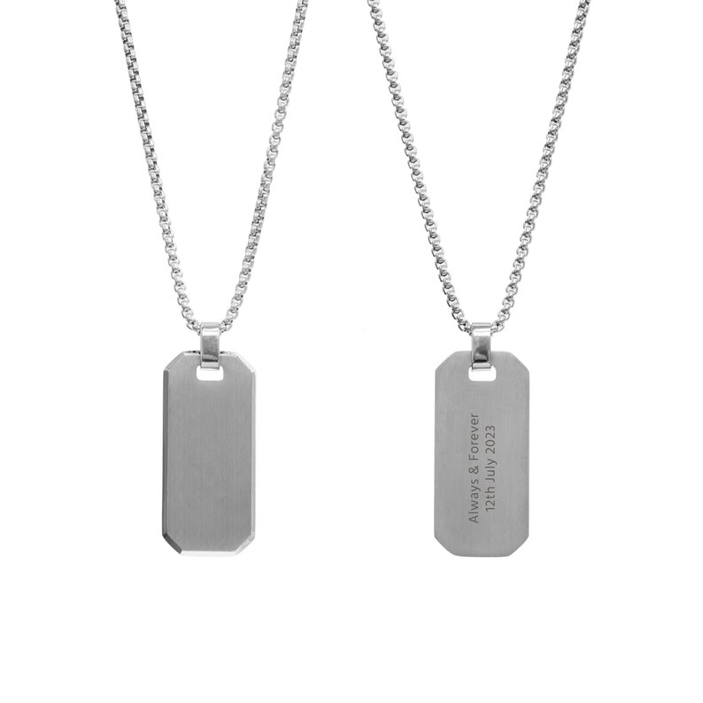 Personalised Silver Men's Dog Tag Necklace