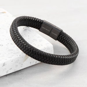 Personalisiertes Herren Leder geflochtenes Armband, Geschenke für Ihn, Vatertagsgeschenke, Geburtstage, Weihnachtsgeschenke, Herrenschmuck, Geschenke für Väter