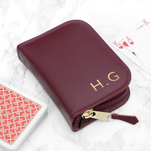 Personalised Leather Playing Cards Case