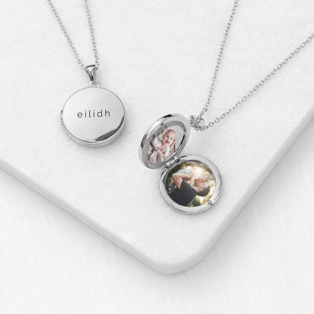 Small Photo Locket Personalised Round Photo Locket - Etsy