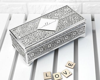 Personalised Silver Trinket Box