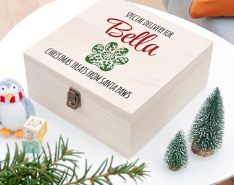 Personalised Pet Paw Christmas Treats Box