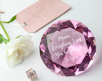 Personalised Pink Diamond Paperweight