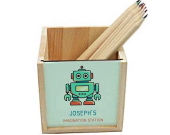Personalised Kid's Wooden Pencil Pot
