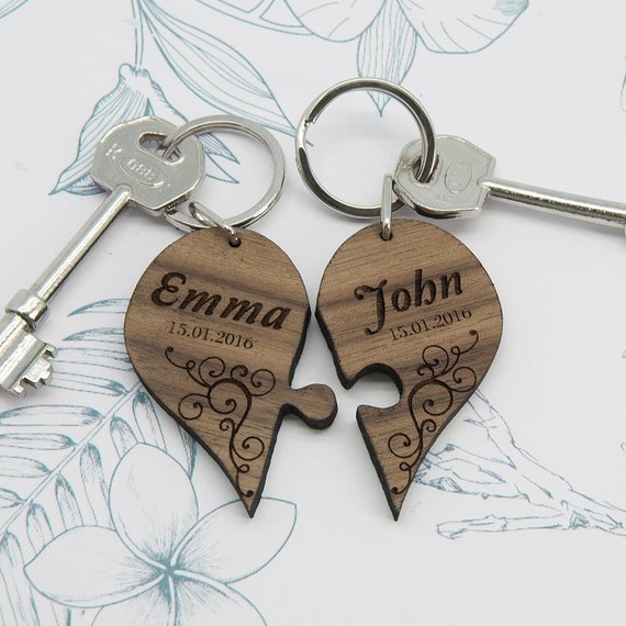 Personalised love deals keyrings