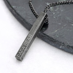 Colar de barra sólida de metal escovado masculino personalizado