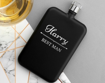 Personalised Groomsmen Slimline Hip Flask