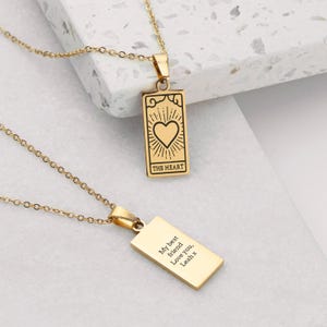 Gepersonaliseerde hart tarotkaart ketting