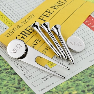 Set regalo personalizzato di tee da golf placcato in argento