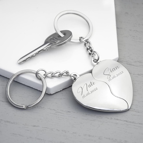 Porte Cle Couple Demi Cœur Aimanté 2 Porte Clef idée cadeau