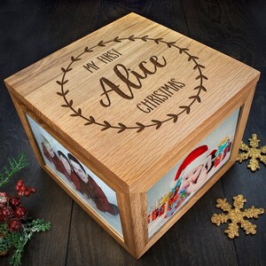 Caja de recuerdos personalizada de Mi primera Navidad