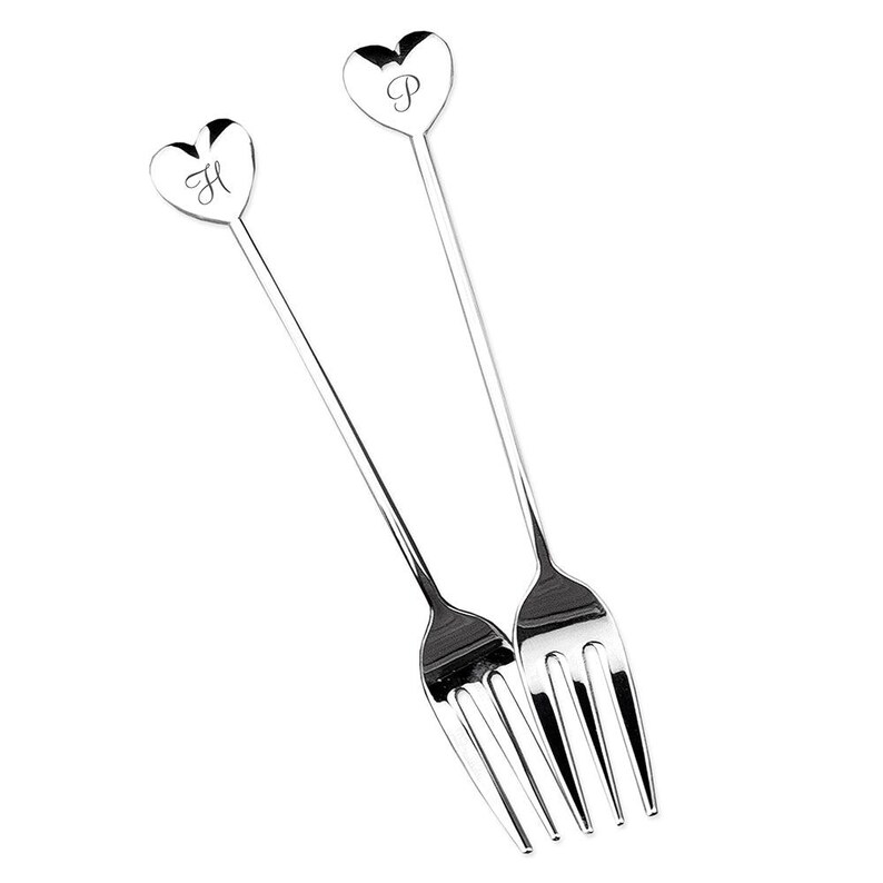 Personalised Heart Tea Forks Etsy