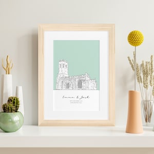 Personalised Wedding Venue Sketch Print