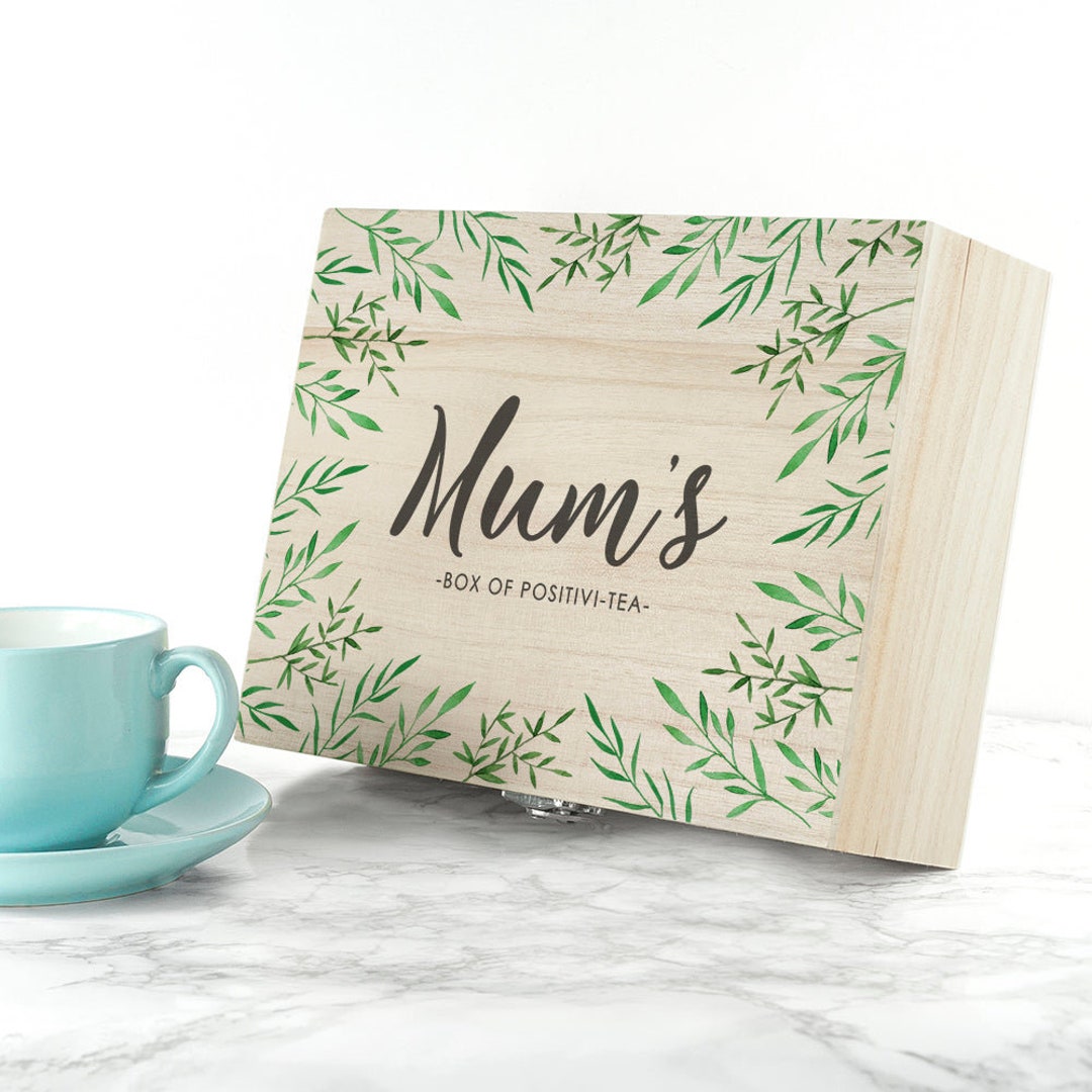 Coffret cadeau personnalisé boîte à thé Positivi-tea avec sélection de thés,  cadeau pour elle, fête des mères, anniversaires, Noël, anniversaires,  Saint-Valentin -  France
