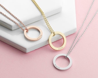 Personalised Family Ring Necklace