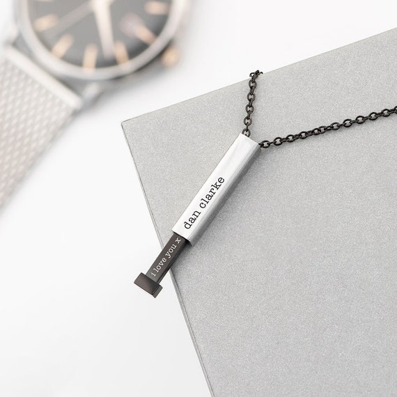Personalised Mens Silver Tag Necklace Silver Date Necklace Perfect Birthday  Gift Handmade Great Gift for Men Father's Day Gift - Etsy