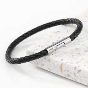 Personalised Men's Infinity Capsule Leather Bracelet