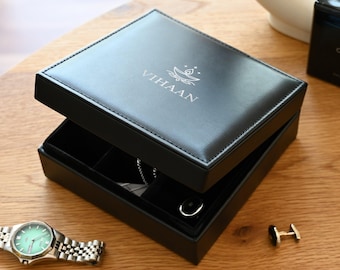Personalised Diwali Lotus Black Jewellery Box