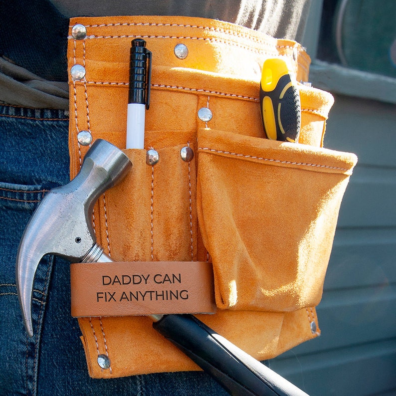 Personalised Dad's 11-Pocket Leather Tool Belt