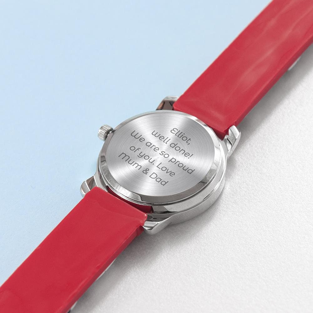 Kids Personalised Red Football Watch Children s Gifts Keepsake