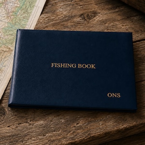 Libro de pesca personalizado de lujo en piel