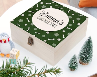 Personalised Dog Treats Christmas Box