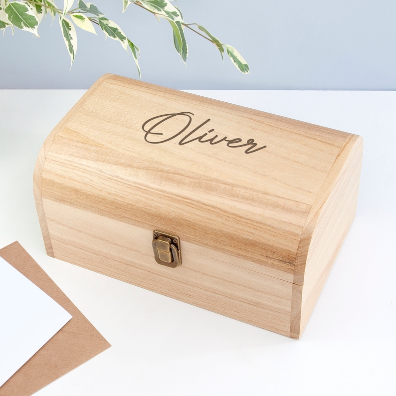 Personalised Engraved Name Keepsake Chest