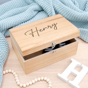 Personalised Engraved Name Keepsake Chest Small - Flat Top