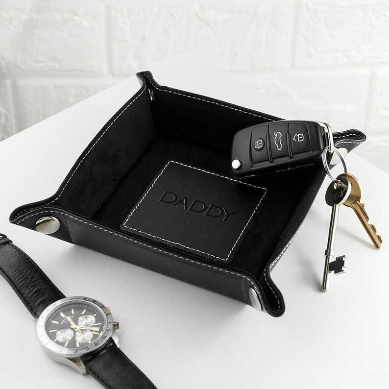 Personalised Dad's Luxury Black Valet Tray