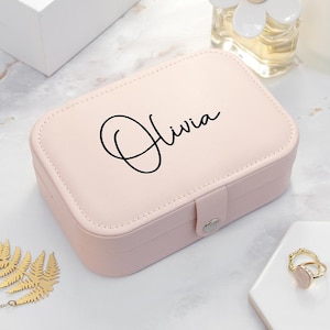 Personalised Blush Pink Jewellery Case