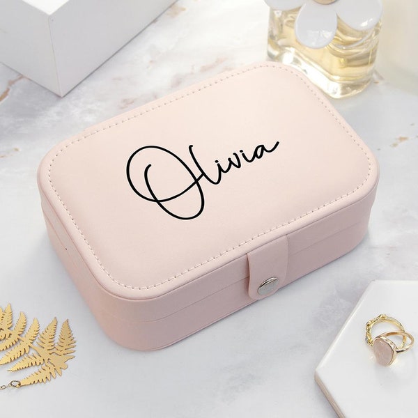 Personalised Blush Pink Jewellery Case