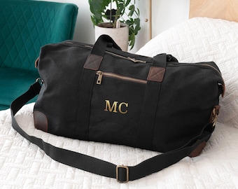 Monogrammed Luxury Waxed Canvas Holdall