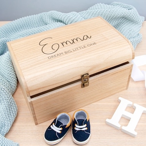 Cofre de recuerdos personalizado con mensaje especial para niños