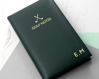 Cuaderno de golf de cuero personalizado